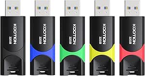 32GB USB 3.0 Stick 5 Pack, KOOTION USB Memory Flash Drive USB 3.0 Stick 32 GB Thumb Drive USB Drive with LED Indicator for Data Storage Jump Drive (32GB 5Pack Mixcolor)