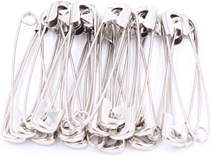 LeBeila 24 Pieces Extra Large Safety Pins - 3 Inch Big Size Nickel Plated Steel Strong Pin for Heavy Duty Use As Quilting Clothing Blanket Sewing Crafts (Silver, 24 Pieces)