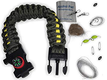 Survival Paracord Bracelet Emergency Tactical Survival Gear Kit Camping, Fishing, Hunting & Outdoors | Multipurpose Survival Tool 550, Whistle, Flint Fire Starter