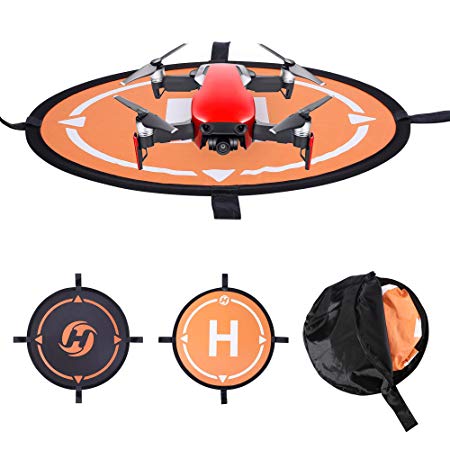 DEERC Drones Landing Pad, Foldable Portable Waterproof Landing Pads D 21.65"/55cm for DJI and Holy Stone RC Drones Helicopter, Robotic