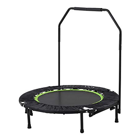 Tunturi Unisex Adult Foldable Fitness Trampoline and Rebounder With Stability Bar - Black, 41inch