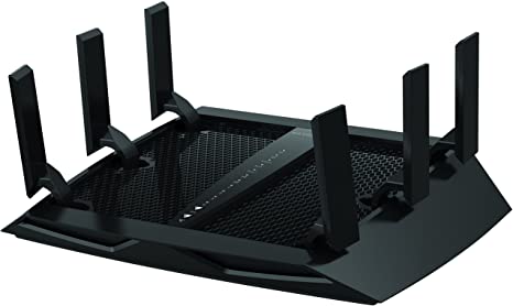 NETGEAR Nighthawk X6 Smart Wifi Router (R8000) - AC3200 Tri-band Wireless Speed (up to 3200 Mbps) | Up-to 3500 sq ft Coverage & 50 Devices | 4 x 1G Ethernet and 2 USB Ports | Armor Security, Black