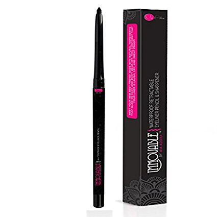 Best Black Waterproof Eyeliner Pencil with Sharpener - 12 Hour Wear - Easy to Use & Perfect Eye Liner for Your Cat Eyes & Waterline - Immovable by Mia Adora Makeup