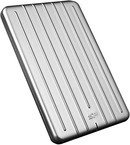 Silicon Power 2TB Ultra Slim Armor A75 Shockproof/Anti-scratch USB 3.0 (USB 3.1 Gen 1) 2.5" Portable External Hard Drive for for PC, Mac, Xbox One, Xbox 360, PS4, PS4 Pro and PS4 Slim －Aluminum, Silve