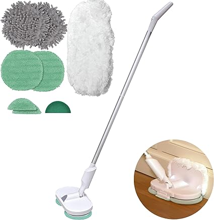 Teko Hover Scrubber Omni Cordless Electric Mop with Motorized Dual Spin Mopheads and Baseboard Cleaning Attachment, Lightweight Rechargeable Mops for Floor Cleaning Hardwood, Tile & Laminate
