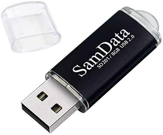 SamData USB Flash Drives 8GB 1 Pack USB 2.0 Thumb Drives Memory Stick Data Storage Jump Drive Zip Drive Drive with Led Indicator (Black, 8GB-1Pack)