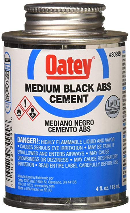 Oatey 30916 ABS Extra Special Cement, Black, 4-Ounce