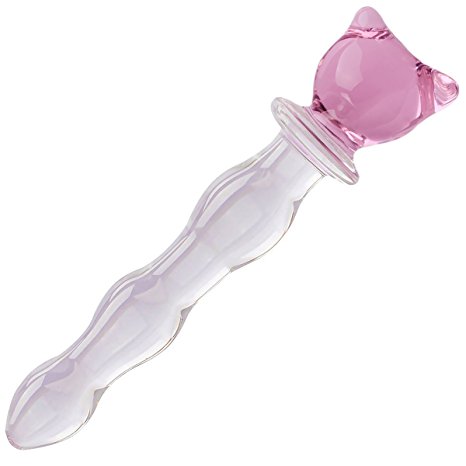 Crystal Glass Pleasure Wand Dildo Penis - AKStore - Bear form of Glass, Pink
