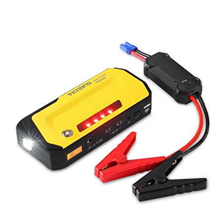 VicTsing® 600A Peak 18000mAh Portable Car Jump Starter Battery Booster Pack Power Bank with Compass & LCD Screen, LED flashlight, Dual USB Charging Ports For Phone Tablet Laptop and More