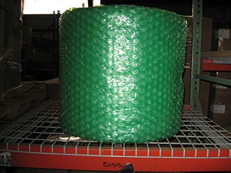 1/2" Large Green Recycled Bubble, 24" X 125', Perfed 12"
