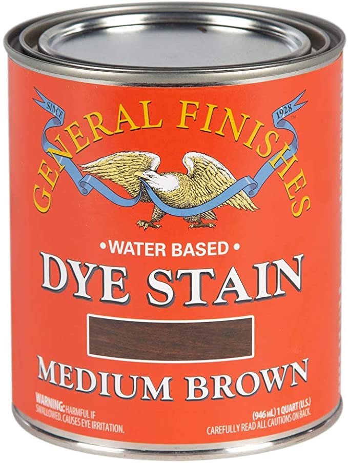 General Finishes Water Based Dye, 1 Quart, Medium Brown