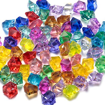 Multi-Colored Acrylic Diamonds Pirate Treasure Jewels for Costume Stage Props/Party Decorations Supplies/Wedding Decorations and Vase Fillers-300 Pcs by FUNLAVIE