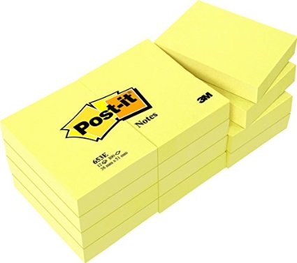 Post-it Notes 1 38 X 1 78 Inches Canary Yellow 12-PadsPack