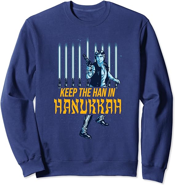 Star Wars Han Solo Hanukkah Lightsaber Menorah Sweatshirt