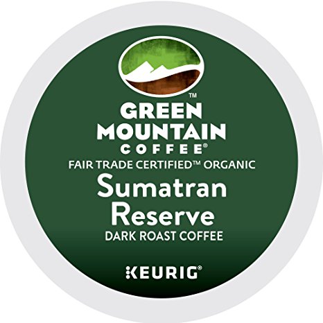 Green Mountain Coffee Sumatran Reserve Keurig Single-Serve K-Cup Pods, Dark Roast Coffee, 72 Count (6 Boxes of 12 Pods)