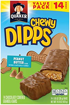 Quaker Chewy Dipps Peanut Butter Granola Bars, 1.05 Oz , 14 Count