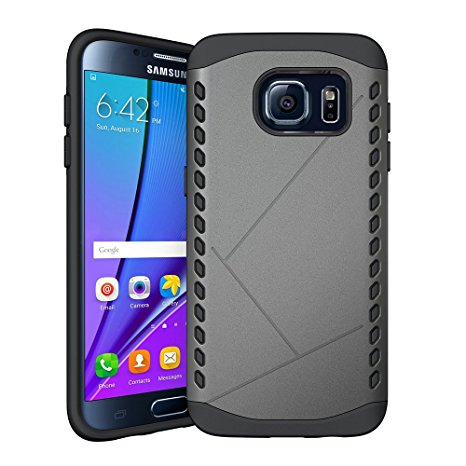 Galaxy S7 Edge Case,AOFU [Hybird Armor] Heavy Duty [Slim Fit] Shockproof Dual Layer Protection Hybird Cases Cover for Samsung Galaxy S7 Edge-Gray