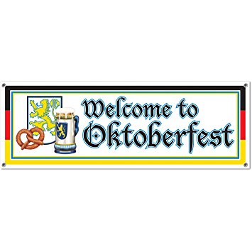 Beistle 57643 Welcome to Oktoberfest Sign Banner, 5-Feet by 21-Inch