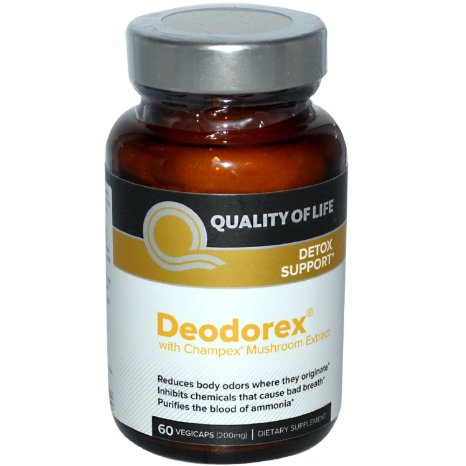 Quality of Life Labs Deodorex With Champex Mushroom Complex 60 Capsules