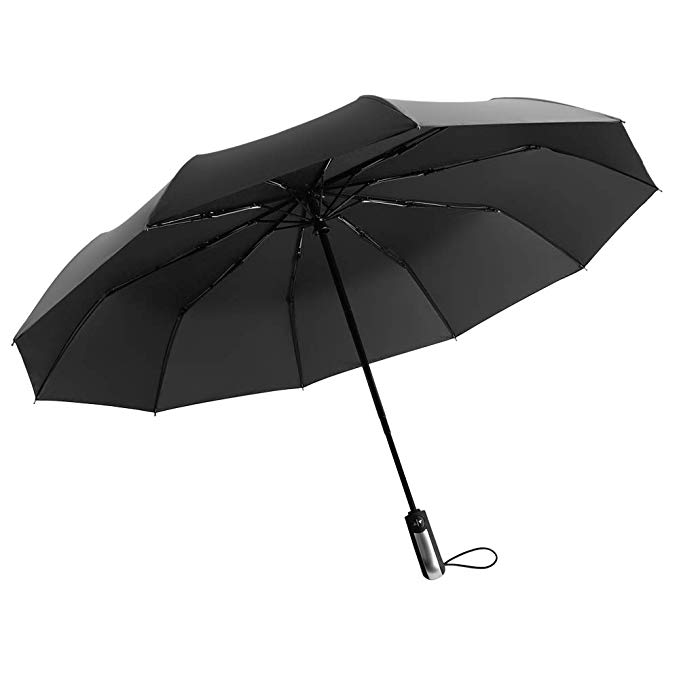 YOLEO Travel Windproof Umbrella Auto Compact Umbrellas 10 Reinforced Windproof Frame with Stainless Steel and Fiberglass Construction for Men/Women