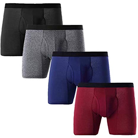 Mens Underwear Breathable Boxer Briefs 3-4 Pack Soft Cotton Shorts Underware Man No Ride-up