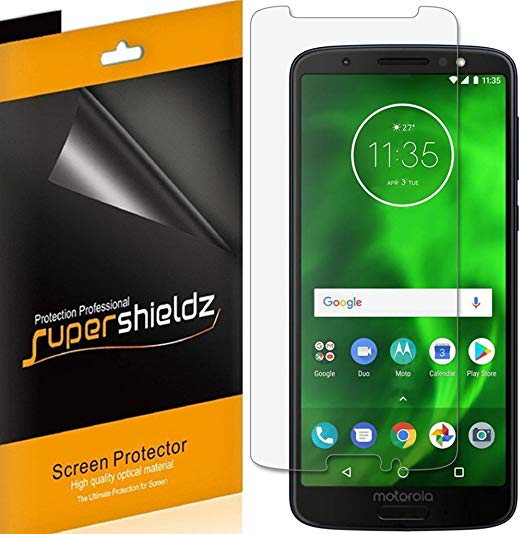 [6-Pack] Supershieldz for Motorola Moto G6 Screen Protector, High Definition Clear Shield   Lifetime Replacements Warranty