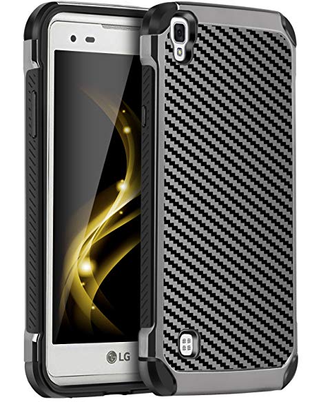 LG Tribute HD Case, LG X Style Case, LG Volt 3 Case, BENTOBEN Shockproof Hybird Hard PC Carbon Fiber Texture PU Leather Protective Phone Cases for LG Tribute HD/ LG X Style/ LG Volt 3/ LS676, Black