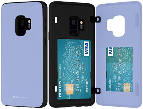 Goospery Galaxy S9 Wallet Case with Card Holder, Protective Dual Layer Bumper Phone Case (Lilac Purple) S9-MDB-PPL