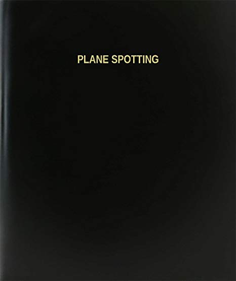 BookFactory® Plane Spotting Log Book/Journal/Logbook - 120 Page, 8.5"x11", Black Hardbound (XLog-120-7CS-A-L-Black(Plane Spotting Log Book))