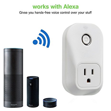 HIKENRI Wi-Fi Smart Socket Outlet US Plug, works with Alexa Turn ON/OFF Electronics from Anywhere, White