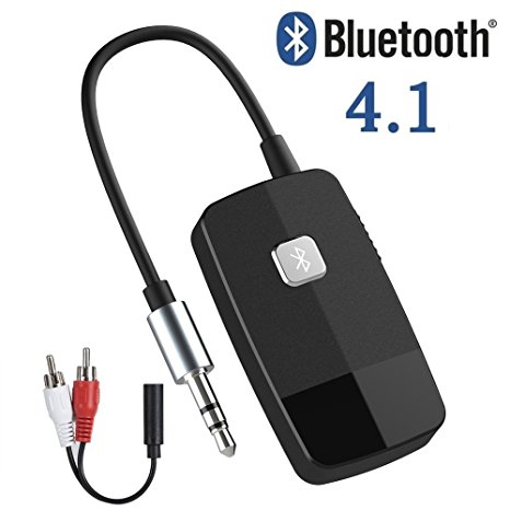 Giveet Bluetooth V4.1 Audio Receiver, Wireless Portable Bluetooth Adapter with 3.5 mm Aux Output for Home Stereo Hi-Fi Music Streaming Car Audio System Wired Headphones & Speaker (Not for TV)