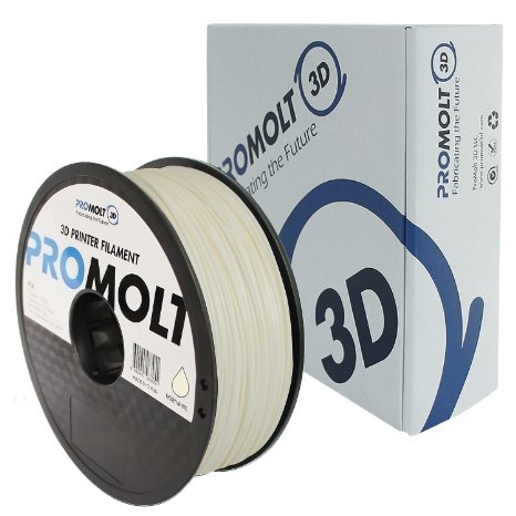 Professional Ivory White 1.75mm PLA 3D Printer Filament, 1kg (2.2lb) Filament Weight,  /- 0.05mm Tolerance, by ProMolt 3D