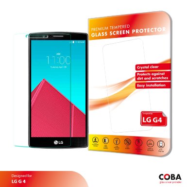 LG G4 Screen Protector Coba 03mm Tempered Glass Protector - Anti-Scratch Fingerprint Free Oleophobic Coating HD Ultra Clear 1 Pack Lifetime Warranty