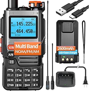 BaoFeng Ham Radio NA-K61 Handheld Long Range Rechargeable Type-C 2600mAh Walkie Talkies for Adults 5RM K5 Two Way Radio with Earpiece,NOAA Weather Receiver,Copy Frequency for Hunting Survival Gear