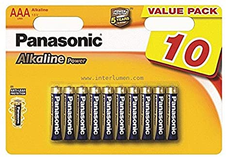 Panasonic LR03APB/10BW AAA Alkaline Power Batteries (Pack of 10)