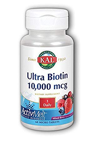 KAL 10000 Mcg Ultra Biotin Tablets, 60 Count