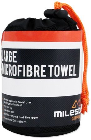 Milestone Camping Microfibre Towel - Black, Large