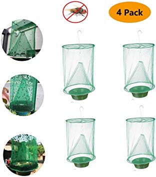 Sutify Fly Trap Garden Ranch Orchard Trap,Ranch Fly Trap Flay Catcher, The Most Effective Trap Ever Made with Pots Flay Catcher 2019 New Fly Red Drosophila (4Pack)
