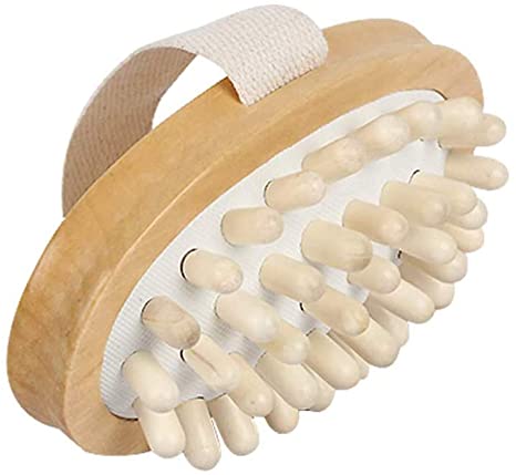 Anti Cellulite Body Massager Brush| Wooden Massage Tool | Handheld Soothing Exfoliator and Sauna Fat Massager
