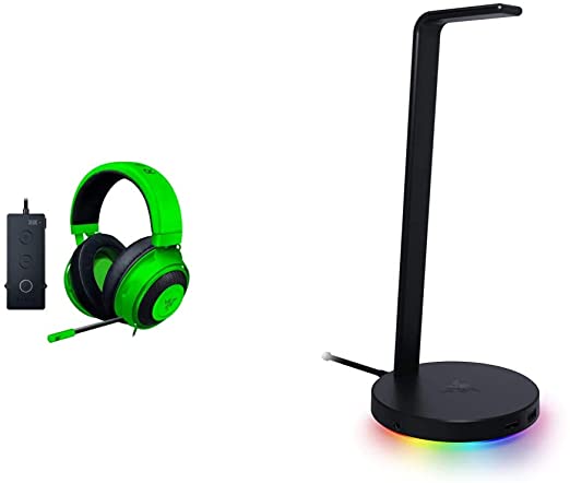 Razer Kraken Tournament Edition THX 7.1 Surround Sound Gaming Headset   Base Station V2 Chroma Bundle: Green