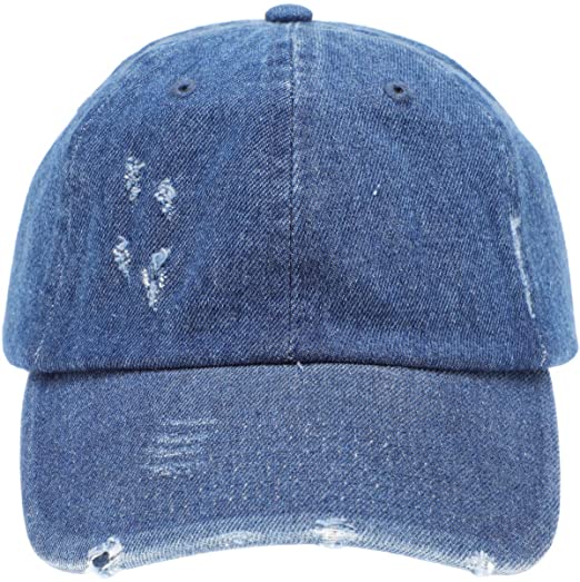 MIRMARU Distressed Baseball Cap Low Profile Vintage Cotton Dad Hats with Adjustable Strap.