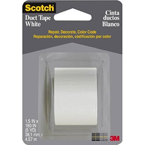 Scotch 1005-WHT-CD Durable Waterproof Duct Tape, 5-Yards, White