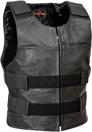 Milwaukee Leather Men's Classic Collarless Motorcycle Biker Rider Leather Vest |MLM|SH