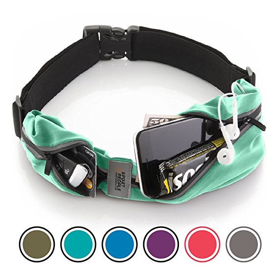 Sport2People Running Belt USA Patented. Fanny Pack for Hands-Free Workout. iPhone X 6 7 8 Plus Buddy Pouch for Runners. Freerunning Reflective Waist Pack Phone Holder. Men Women Kids Gear Accessories
