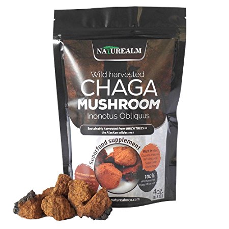 Chaga Mushroom Wild harvested in Alaska, 4oz. Premium quality, Direct from the Source, 50  servings Caffeine Free Tea