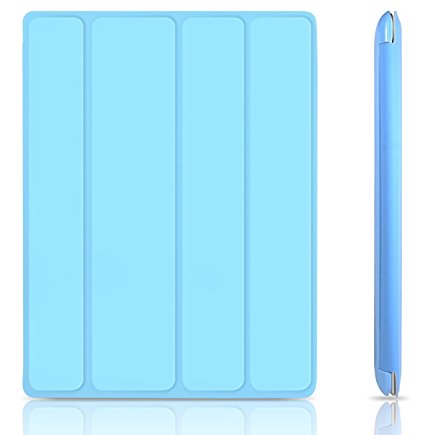 iPad Case, JETech Gold Slim-Fit Folio Smart Case Cover with Back Case for Apple the New iPad 4 & 3 (3rd and 4th Generation with Retina Display) / iPad 2 (Blue) -0213