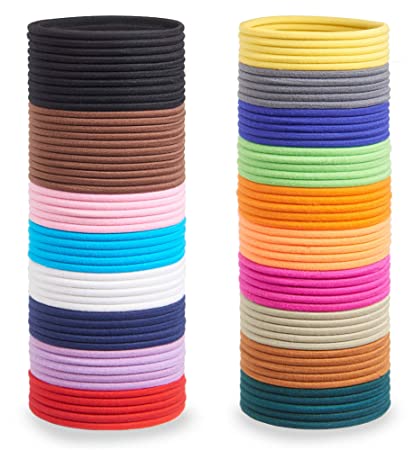 Soul Projekt Hair Ties 100 Pack 4mm/Excellent Multipurpose Bobbles, No Metal, Tough Elastic Hair Bands for all Hair Types, Pigtails, Plaiting, Ponytails & Buns For School, Work or Gym