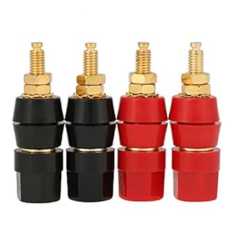 4 Pcs Banana Socket Test Probe Audio Speaker Terminal Binding Post Banana Plug Jack Socket Adapter Connector for 4mm Banana Plugs Black and Red