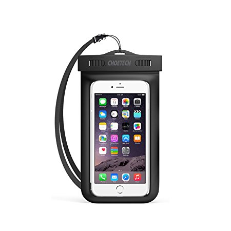 Universal Waterproof Case, CHOETECH Clear Transparent Cellphone Waterproof, Dustproof Dry Bag With Neck Strap for iPhone 6s, iPhone 6s Plus, 6 Plus, Samsung Galaxy S7, S6 and All Devices Up to 6 Inches