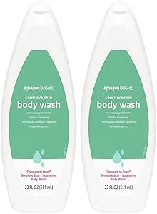 Amazon Basics Sensitive Skin Body Wash, 22 Fl Oz, Pack of 2